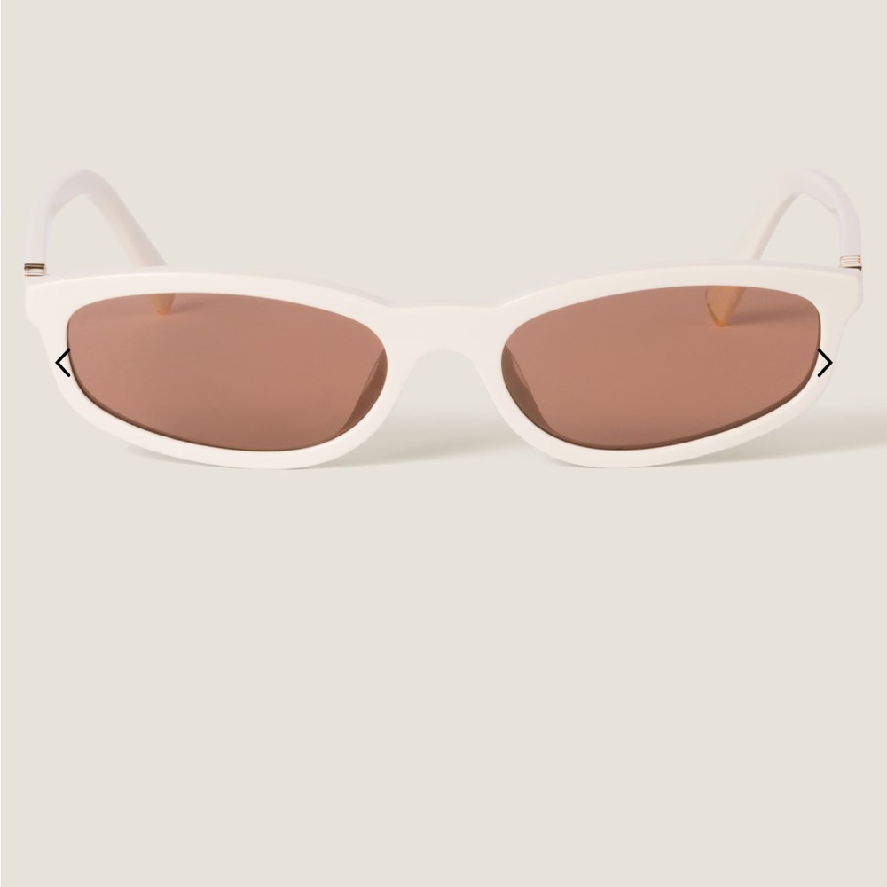 Miu Miu Cream and Brown Sunglasses Modern Oversized Design